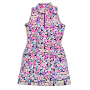 NEW Tzu Tzu Sport Shiloh Golf Dress Pleated Mini 70s Geometric Sport Athletic